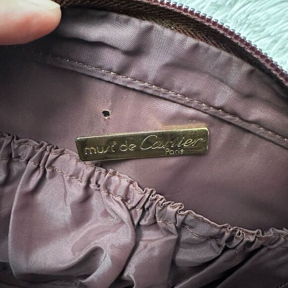 CARTIER Zip clutch multipurpose organizer Bag mast line Bordeaux Red Leather‎ - Picture 10 of 12